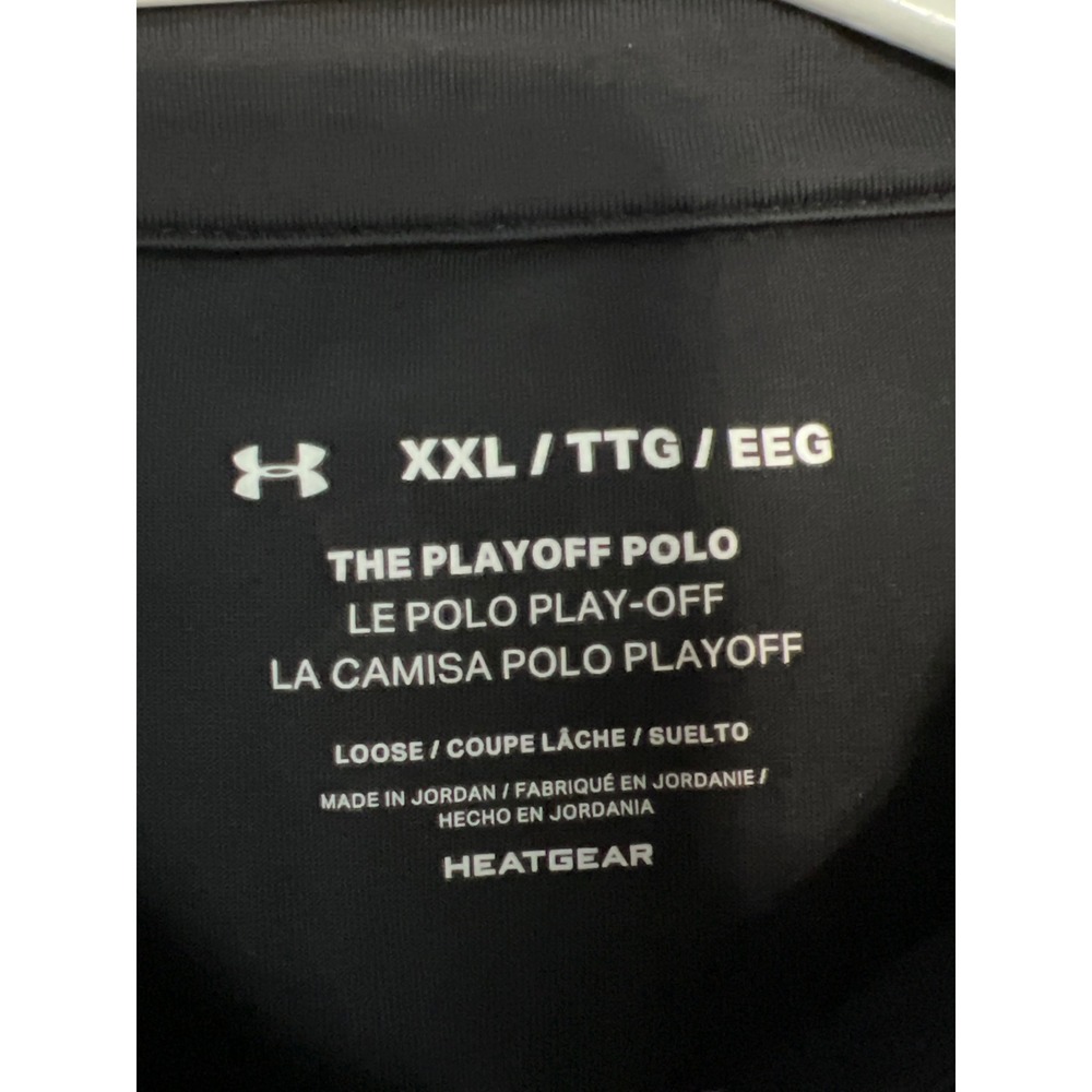 Under Armour Mens Playoff Polo Shirt XXL Black Grey Blue Colorblock 1327037-019 - Picture 3 of 13